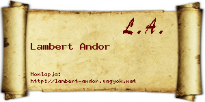 Lambert Andor névjegykártya